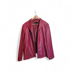 Women's Red Leather Jacket
